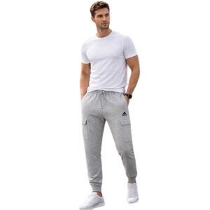 Adidas Gray Fleece Cargo Jogger Sweatpants — Men’s Medium